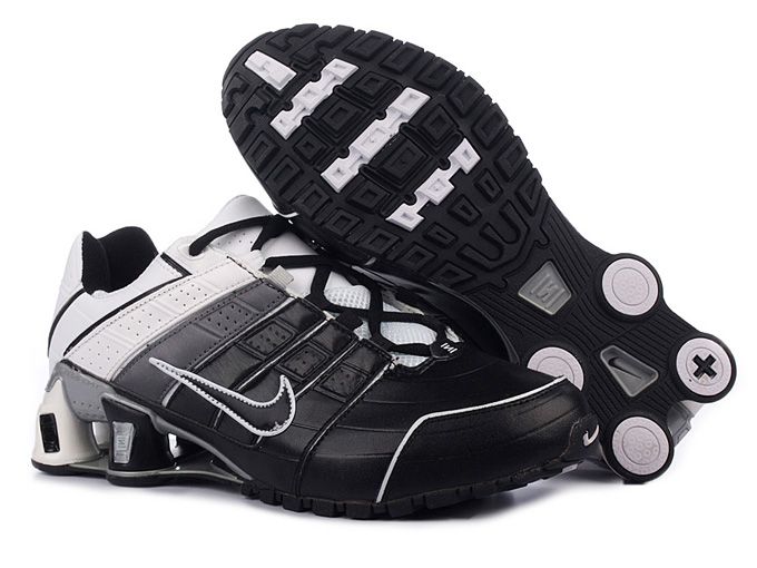 Mens Nike Shox Nz Shoes Black Grey White - Click Image to Close